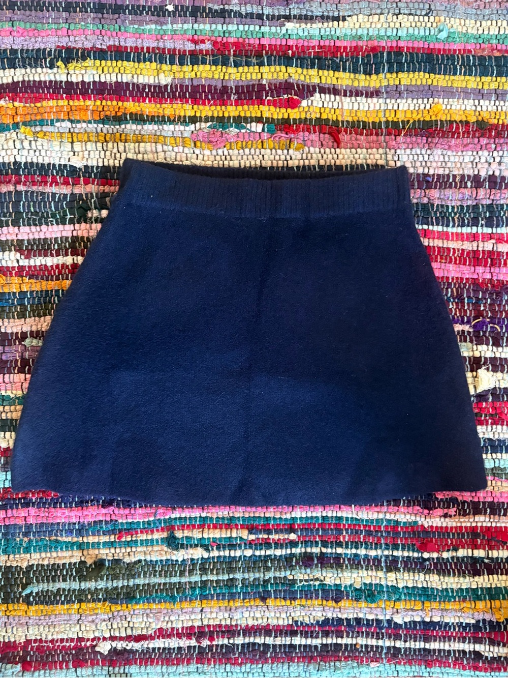 Zara Navy Knit Mini Skirt